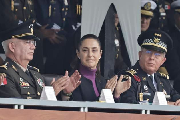 June 30, 2025, Mexico, Cdmx, Mexico: Mexican President CLAUDIA SHEIMBAUM celebrates the sixth anniversary of the National Guard (GN) at Campo Marte in Mexico City. This security agency was created in 2019 by decree of former President ANDRES MANUEL LOPEZ OBRADOR. It was attached to the Ministry of National Defense (DEFENSA, by its Spanish acronym), which has been responsible for federal security since its creation. Mexico Mexico - ZUMAp204 20250630_zip_p204_032 Copyright: xJosuexPerezx