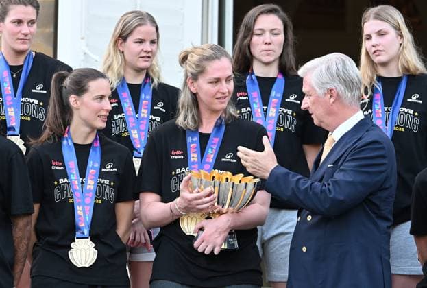 King Philippe Receives The Belgian Cats BRUSSELS, BELGIUM - JUNE 30 : King Philippe receives the Belgian Cats.The Belgium women s basketball team has won the European Champioship on June 30, 2025 in Brussels, Belgium, 30 06 2025 Brussels Belgium  Copyright: xBertxVanxDenxBrouckex