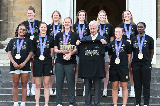 King Philippe Receives The Belgian Cats BRUSSELS, BELGIUM - JUNE 30 : King Philippe receives the Belgian Cats.The Belgium women s basketball team has won the European Champioship on June 30, 2025 in Brussels, Belgium, 30 06 2025 Brussels Belgium  Copyright: xBertxVanxDenxBrouckex