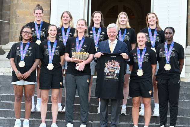King Philippe Receives The Belgian Cats BRUSSELS, BELGIUM - JUNE 30 : King Philippe receives the Belgian Cats.The Belgium women s basketball team has won the European Champioship on June 30, 2025 in Brussels, Belgium, 30 06 2025 Brussels Belgium  Copyright: xBertxVanxDenxBrouckex