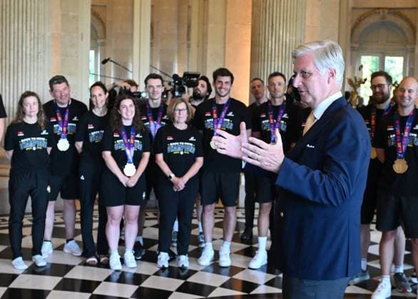 King Philippe Receives The Belgian Cats BRUSSELS, BELGIUM - JUNE 30 : King Philippe receives the Belgian Cats.The Belgium women s basketball team has won the European Champioship on June 30, 2025 in Brussels, Belgium, 30 06 2025 Brussels Belgium  Copyright: xBertxVanxDenxBrouckex