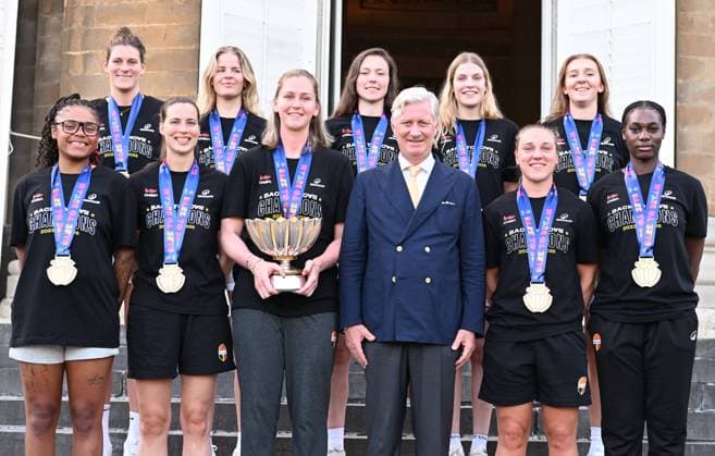 King Philippe Receives The Belgian Cats BRUSSELS, BELGIUM - JUNE 30 : King Philippe receives the Belgian Cats.The Belgium women s basketball team has won the European Champioship on June 30, 2025 in Brussels, Belgium, 30 06 2025 Brussels Belgium  Copyright: xBertxVanxDenxBrouckex