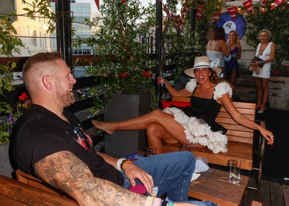 June 30, 2025, London, United Kingdom: James Haskell and Lady Wimbledon attend the Lady Wimbledon s Rooftop Tennis Party held at the 601 Queen s Road, Wimbledon. London United Kingdom - ZUMAs197 20250630_aaa_s197_105 Copyright: xMarioxMitsisx