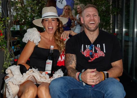 June 30, 2025, London, United Kingdom: James Haskell and Lady Wimbledon attend the Lady Wimbledon s Rooftop Tennis Party held at the 601 Queen s Road, Wimbledon. London United Kingdom - ZUMAs197 20250630_aaa_s197_121 Copyright: xMarioxMitsisx