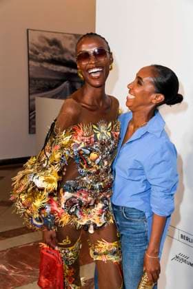 Nondi Beattie with Hadnet Tesfai at the opening of the Berlin Salon at Berlin Fashion Week 2025 in the Courtesy Helmut Newton Foundation a,June 30, 2025 in Berlin Berlin Germany