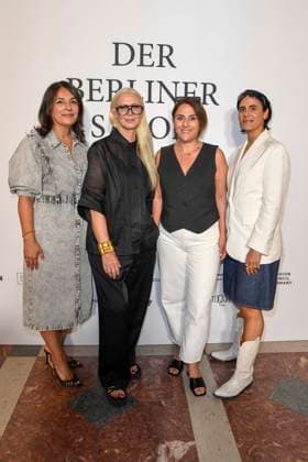 Duezen Tekkal,, Christiane Arp, Tezcan Tekkal , and Tuna Tekkal as guests at the opening of the Berlin Salon at the Berlin Fashion Week 2025 in the Courtesy Helmut Newton Foundation a,June 30, 2025 in Berlin Berlin Germany