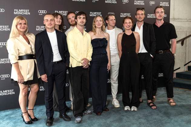 Elena Schwarz, Leonard Tondorf, Antonia Reinisch, Matti Schuldt, Aaron Hilmer, Magdalena Laubisch, Max von der Groeben, Sina Genschel, Daniel Sträßer and Max Jellinek at the premiere of the ARD TV film Die Nichte des Polizisten at the 42 Filmfest München 2025 in the Astor Film Lounge at Arri Munich, 30 06 2025 Foto:xN.xKolinzx xFuturexImagex nichte_5666