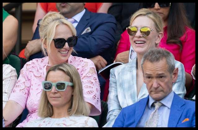 . 01 07 2025. London, United Kingdom. Rebel Wilson and Cate Blanchett in the Royal Box on day two of the Wimbledon Tennis Championships in London.  xStephenxLockx xi-Imagesx IIM-26061-0030