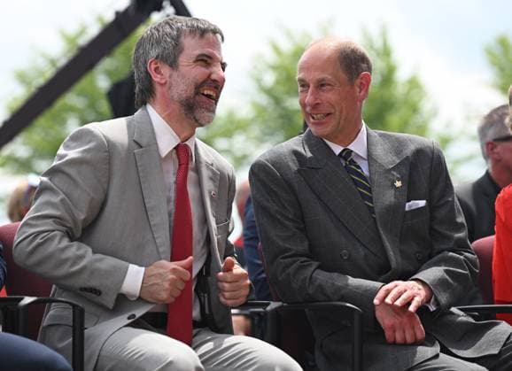 July 1, 2025, Ottawa, On, Canada: Steven Guilbeault, federal minister of identity and culture, left, and Prince Edward share a laugh during Canada Day celebrations at LeBreton Flats in Ottawa on Tuesday, July 1, 2025. Ottawa Canada  - ZUMAc35_ 20250701_zaf_c35_024 Copyright: xSpencerxColbyx