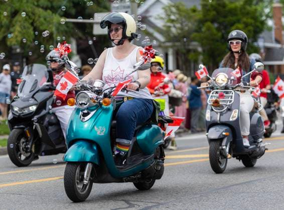 (250701) -- TORONTO, July 1, 2025 -- A motorcycle team takes part in the 2025 Canada Day Parade in Toronto, Canada, on July 1, 2025. (Photo by Xinhua) CANADA-TORONTO-CANADA DAY-PARADE ZouxZheng 