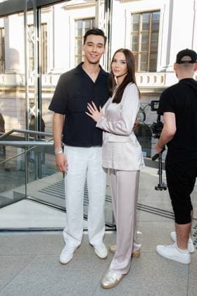 Fashion Week Berlin Marc Cain Guests and Show Diego Pooth and Louisa Büscher at the Marc Cain Fashion Show A Quiet Rebellion as part of the Berlin Fashion Week at Pei Bau on 01 07 2025 in Berlin Copyright: xEventpressxKochanx