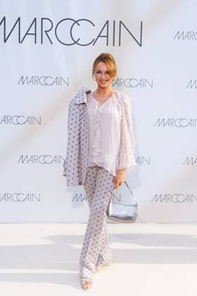 Fashion Week Berlin Marc Cain Guests and Show Monika Sosanka at the Marc Cain Fashion Show A Quiet Rebellion as part of the Berlin Fashion Week at Pei Bau on 01 07 2025 in Berlin Copyright: xEventpressxKochanx