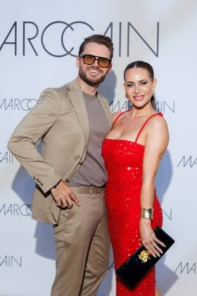 Fashion Week Berlin Marc Cain Guests and Show Johannes Haller and Jessica Haller Jessica Paszka at the Marc Cain Fashion Show A Quiet Rebellion as part of the Berlin Fashion Week at Pei Bau on 01 07 2025 in Berlin Copyright: xEventpressxKochanx