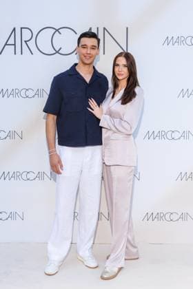 Fashion Week Berlin Marc Cain Guests and Show Diego Pooth and Louisa Büscher at the Marc Cain Fashion Show A Quiet Rebellion as part of the Berlin Fashion Week at Pei Bau on 01 07 2025 in Berlin Copyright: xEventpressxKochanx