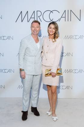Fashion Week Berlin Marc Cain Guests and Show Ronan Keating and Storm Keating at the Marc Cain Fashion Show A Quiet Rebellion as part of the Berlin Fashion Week at Pei Bau on 01 07 2025 in Berlin Copyright: xEventpressxKochanx