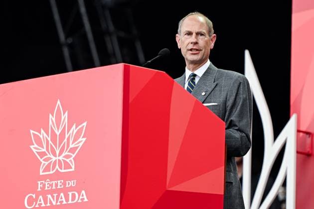 July 1, 2025, Ottawa, On, Canada: Prince Edward, Duke of Edinburgh delivers remarks during Canada Day celebrations at LeBreton Flats in Ottawa, on Tuesday, July 1, 2025. Ottawa Canada  - ZUMAc35_ 20250701_zaf_c35_149 Copyright: xSpencerxColbyx