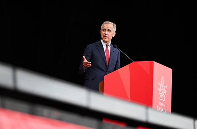 July 1, 2025, Ottawa, On, Canada: Prime Minister Mark Carney speaks during Canada Day celebrations at LeBreton Flats in Ottawa, on Tuesday, July 1, 2025. Ottawa Canada  - ZUMAc35_ 20250701_zaf_c35_143 Copyright: xSpencerxColbyx