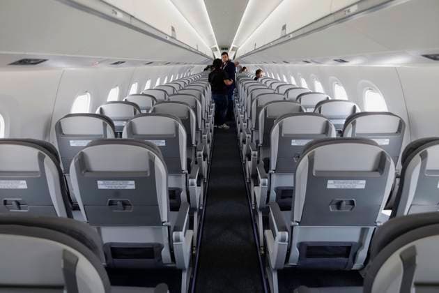 Mexicana De Aviacion Receives Its First Embraer E195-E2 Aircraft The interior view of Mexicana de Aviacion s first Embraer E195-E2 aircraft is at Felipe Angeles International Airport (AIFA) in Zumpango, State of Mexico, received by Mexican President Claudia Sheinbaum on July 1, 2025. Zumpango, State of Mexico Mexico  Copyright: xGerardoxVieyrax originalFilename: vieyra-notitle250701_npegz.jpg