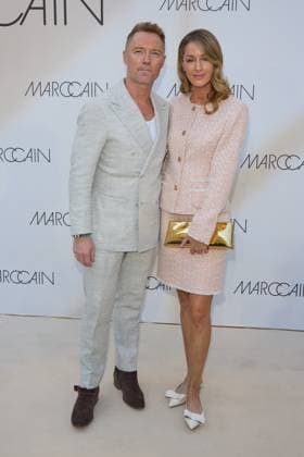 Roman Keating and Strom Keating guest arrival at the Marccain Spring Summer 2026 Fashion Show A Quit Rebellion at Pei Bau in Berlin on 01 07 2025 Marccain Spring Summer 2026 Fashion Show