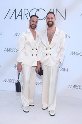 01 07 2025, Timo and Marcus Nill, Schwaben Twins as guests at the Marc Cain Fashion Show 2025, A quiet rebellion, Hinter dem Gießhaus, Berlin, Berlin