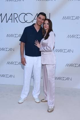 01 07 2025, San Diego Pooth and Luisa Bücher as guests at the Marc Cain Fashion Show 2025, A quiet rebellion, Hinter dem Gießhaus, Berlin, Berlin
