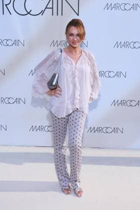 01 07 2025, Monika Sozanska as a guest at the Marc Cain Fashion Show 2025, A quiet rebellion, Hinter dem Gießhaus, Berlin, Berlin