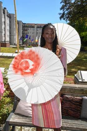 Awa Ndiaye as a guest at the fashion show by Anja Gockel Von welchen Farben traeumt dein Glueck at Berlin Fashion Week 2025 on 01 July 2025 in Berlin Berlin Germany