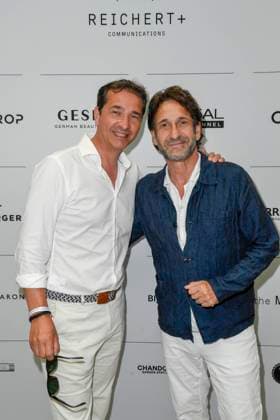 Andreas Elsholz and Falk Willy Wild actors as guests in the Vip Beauty and Fashion Lounge by Reichert Communications as part of Fashion Week 2025 at Hotel de Rom on July 01, 2025 in Berlin Berlin Germany