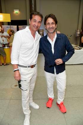 Andreas Elsholz and Falk Willy Wild actors as guests in the Vip Beauty and Fashion Lounge by Reichert Communications as part of Fashion Week 2025 at Hotel de Rom on July 01, 2025 in Berlin Berlin Germany
