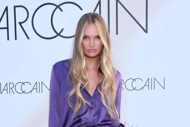 Romee Strijd at the Marc Cain A Quiat Rebellion fashion show on 1 07 2025 at the Pei Bau in Berlin Marc Cain Fashion Show in Berlin