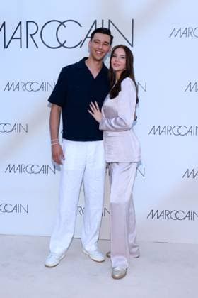 San Diego Pooth and Louisa Buescher at the Marc Cain A Quiat Rebellion fashion show on 1 07 2025 at the Pei Bau in Berlin Marc Cain Fashion Show in Berlin