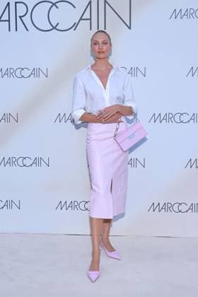 Candice Swanepoel at the Marc Cain A Quiat Rebellion fashion show on 1 07 2025 at the Pei Bau in Berlin Marc Cain Fashion Show in Berlin