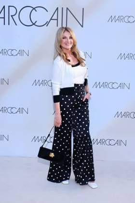 Frauke Ludowig at the Marc Cain A Quiat Rebellion fashion show on 1 07 2025 at the Pei Bau in Berlin Marc Cain Fashion Show in Berlin