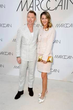 Ronan Keating with wife Storm Keating at the Marc Cain fashion show A Quiet Rebellion at Berlin Fashion Week S S 2026 in the Pei Bau Deutsches Historisches Museum Berlin, 01 07 2025 Foto:xF.xKernx xFuturexImagex cain_5872