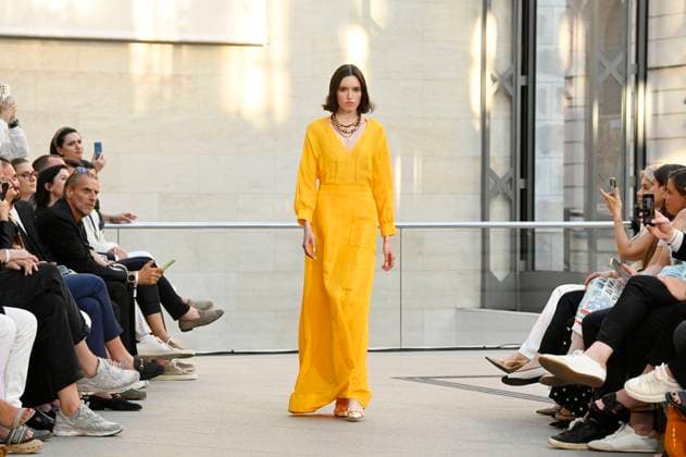 Model at the Marc Cain Fashion Show A Quiet Rebellion at the Berlin Fashion Week S S 2026 in the Pei Bau Deutsches Historisches Museum Berlin, 01 07 2025 Foto:xF.xKernx xFuturexImagex cain_5916