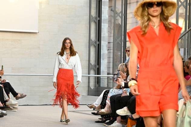 Models at the Marc Cain fashion show A Quiet Rebellion at Berlin Fashion Week S S 2026 in the Pei Bau Deutsches Historisches Museum Berlin, 01 07 2025 Foto:xF.xKernx xFuturexImagex cain_5927