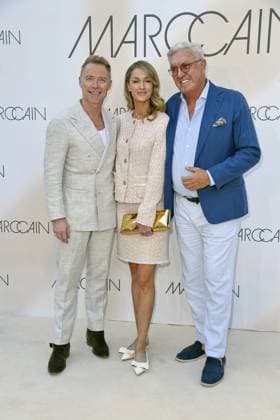 Ronan Keating, Storm Keating and Helmut Schlotterer at the Marc Cain Fashion Show A QUIET REBELLION in Berlin on 01 07 2025