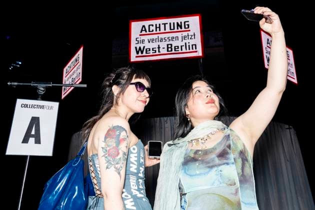 Kilian Kerner Children of the GDR Guests of the Fashion Week Berlin Show Children of the GDR in the Über Arena by Kilian Kerner take photos in front of the catwalk Copyright: xEVENTPRESSxJeremyxKnowlesx