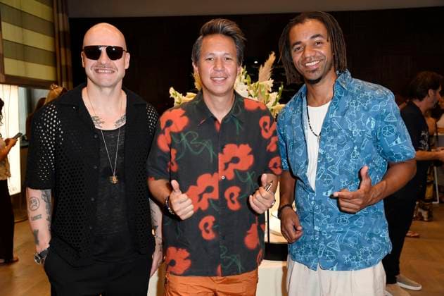 Mateo Jasik, Matthias Hafemann and John Magiriba Lwanga from Culcha Candela at the Thomas Sabo Elyndra collection presentation at Berlin Fashion Week S S 2026 at the Hotel de Rome Berlin, 02 07 2025 Foto:xF.xKernx xFuturexImagex sabo_5726