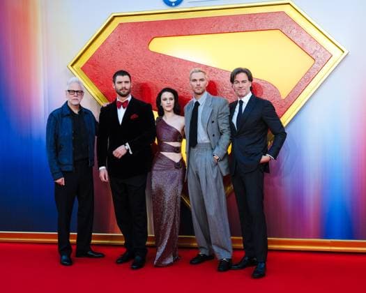 Fan event for a JAMES GUNN FILM, SUPERMAN on Wednesday 2 July 2025 Director James Gunn, David Corenswet, Rachel Brosnahan , Nicholas Hoult and Producer Peter Safran seen at the Fan event for a JAMES GUNN FILM, SUPERMAN on Wednesday 2 July 2025 at Cineworld Leicester Square, London. . Picture, Credit:Julie Edwards Avalon  Copyright: xJuliexEdwardsx xAvalonx 1017718948