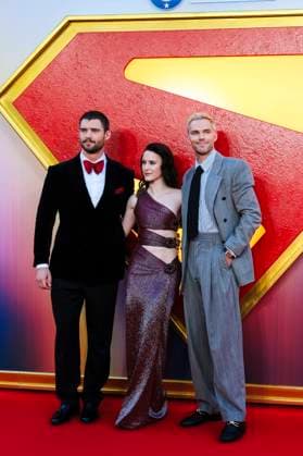 David Corenswet , Rachel Brosnahan and Nicholas Hoult at the fan event for the movie Superman at Cineworld Leicester Square London, 02 07 2025 Foto:xJ.xEdwardsx xFuturexImagex superman_5737