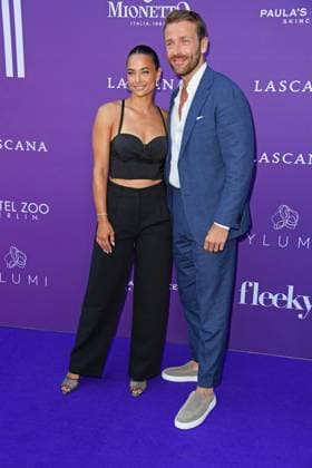 Amira Aly with boyfriend Christian Düren at the LASCANA SUMMER CLUB as part of Berlin Fashion Week Spring Summer 2026 at Maaya Berlin on 02 07 2025