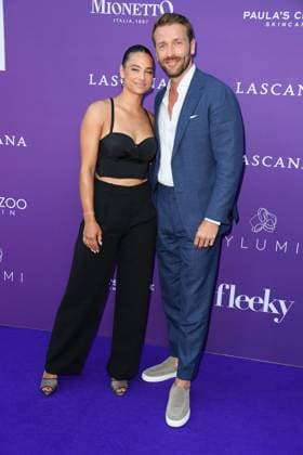 Amira Aly with boyfriend Christian Düren at the LASCANA SUMMER CLUB as part of Berlin Fashion Week Spring Summer 2026 at Maaya Berlin on 02 07 2025