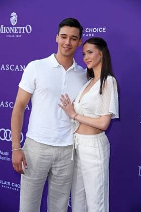 San Diego Pooth with girlfriend Louisa Büscher at the LASCANA SUMMER CLUB as part of the Berlin Fashion Week Spring Summer 2026 at Maaya Berlin on 02 07 2025