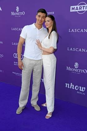 San Diego Pooth with girlfriend Louisa Büscher at the LASCANA SUMMER CLUB as part of the Berlin Fashion Week Spring Summer 2026 at Maaya Berlin on 02 07 2025