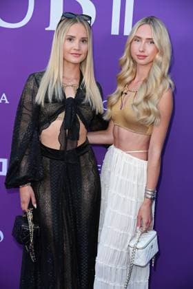 Davina Geiss with sister Shania Geiss at the LASCANA SUMMER CLUB as part of Berlin Fashion Week Spring Summer 2026 at Maaya Berlin on 02 07 2025