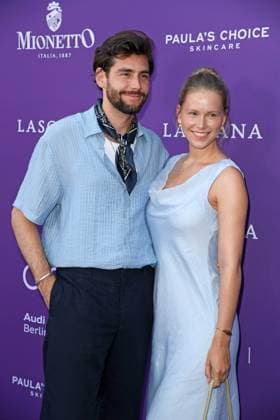 Alvaro Soler with wife Melanie Kroll at the LASCANA SUMMER CLUB as part of the Berlin Fashion Week Spring Summer 2026 at Maaya Berlin on 02 07 2025