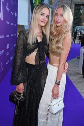Davina Geiss with sister Shania Geiss at the LASCANA SUMMER CLUB as part of Berlin Fashion Week Spring Summer 2026 at Maaya Berlin on 02 07 2025