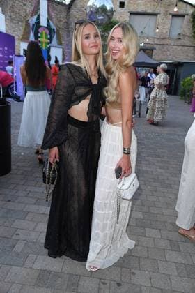 Davina Geiss with sister Shania Geiss at the LASCANA SUMMER CLUB as part of Berlin Fashion Week Spring Summer 2026 at Maaya Berlin on 02 07 2025