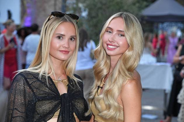 Davina Geiss with sister Shania Geiss at the LASCANA SUMMER CLUB as part of Berlin Fashion Week Spring Summer 2026 at Maaya Berlin on 02 07 2025